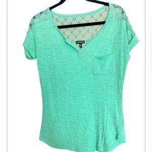 Express Green Cap Sleeve Relaxed Tee NWOT